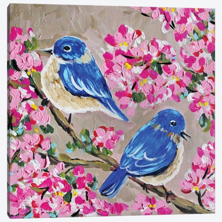 Bluebird Canvas Print #RKY44} by Romana Khomyn Canvas Art