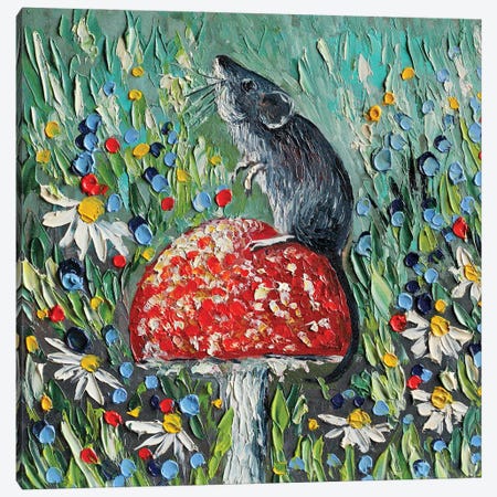 Field Mouse Canvas Print #RKY55} by Romana Khomyn Canvas Art Print