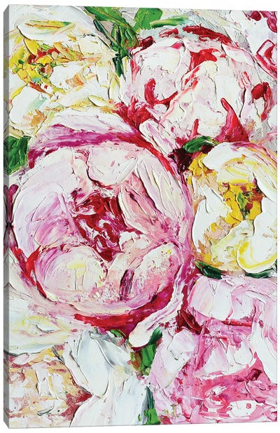 Pink Peony Canvas Art Print - Romana Khomyn