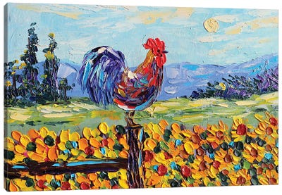 Rooster Canvas Art Print - Romana Khomyn