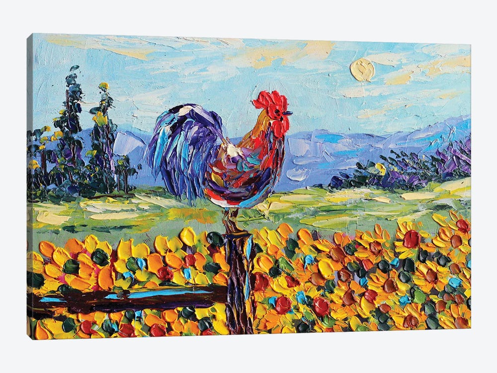 Rooster by Romana Khomyn 1-piece Canvas Art Print