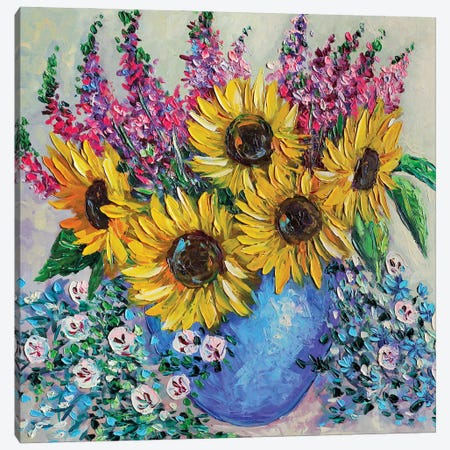 Sunflowers Canvas Print #RKY83} by Romana Khomyn Canvas Art Print
