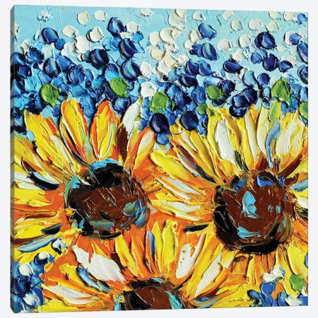 Sunflower Canvas Print #RKY84} by Romana Khomyn Canvas Art