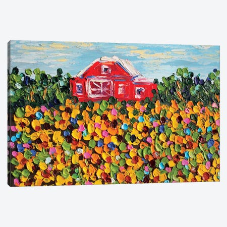 Sunflowers Field Canvas Print #RKY85} by Romana Khomyn Canvas Art