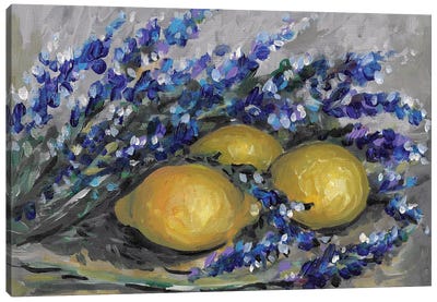 Lavender Lemon Canvas Art Print - Romana Khomyn