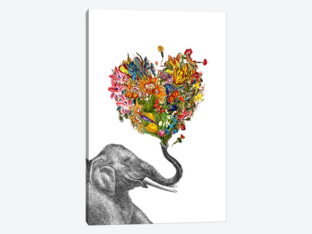 Happy Elephant by RococcoLA 1-piece Canvas Print