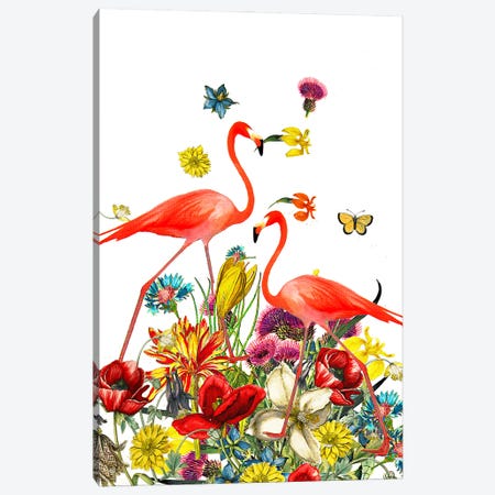Two Flamingos Canvas Print #RLA34} by RococcoLA Canvas Artwork