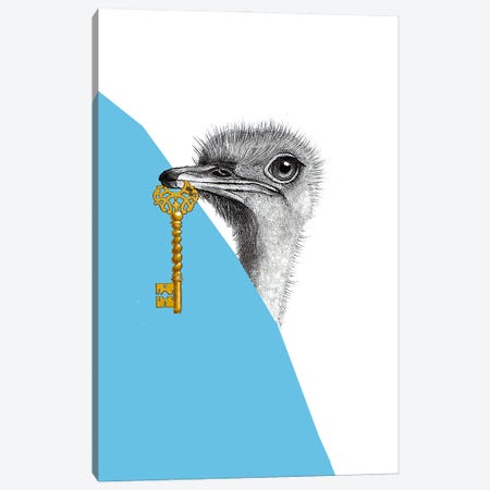 Ostrich With Key Canvas Print #RLA51} by RococcoLA Canvas Print