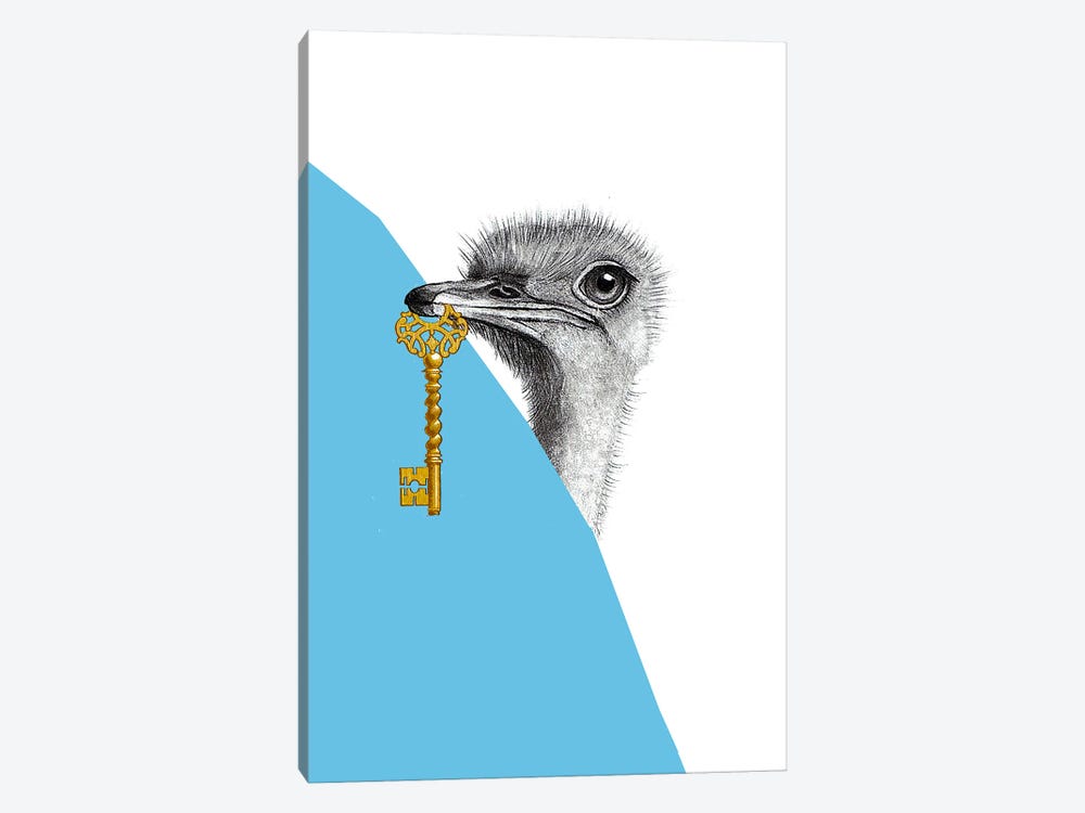 Ostrich With Key by RococcoLA 1-piece Art Print