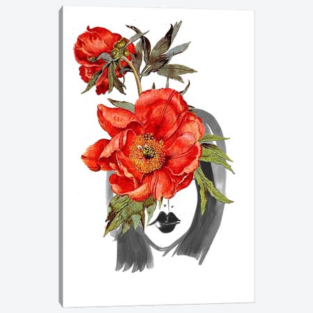 Look Through The Flower - Red Canvas Print #RLA58} by RococcoLA Canvas Art Print