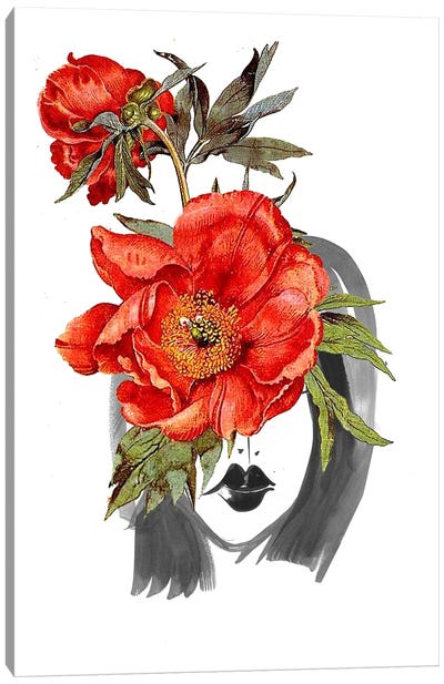 Look Through The Flower - Red Canvas Art Print - RococcoLA