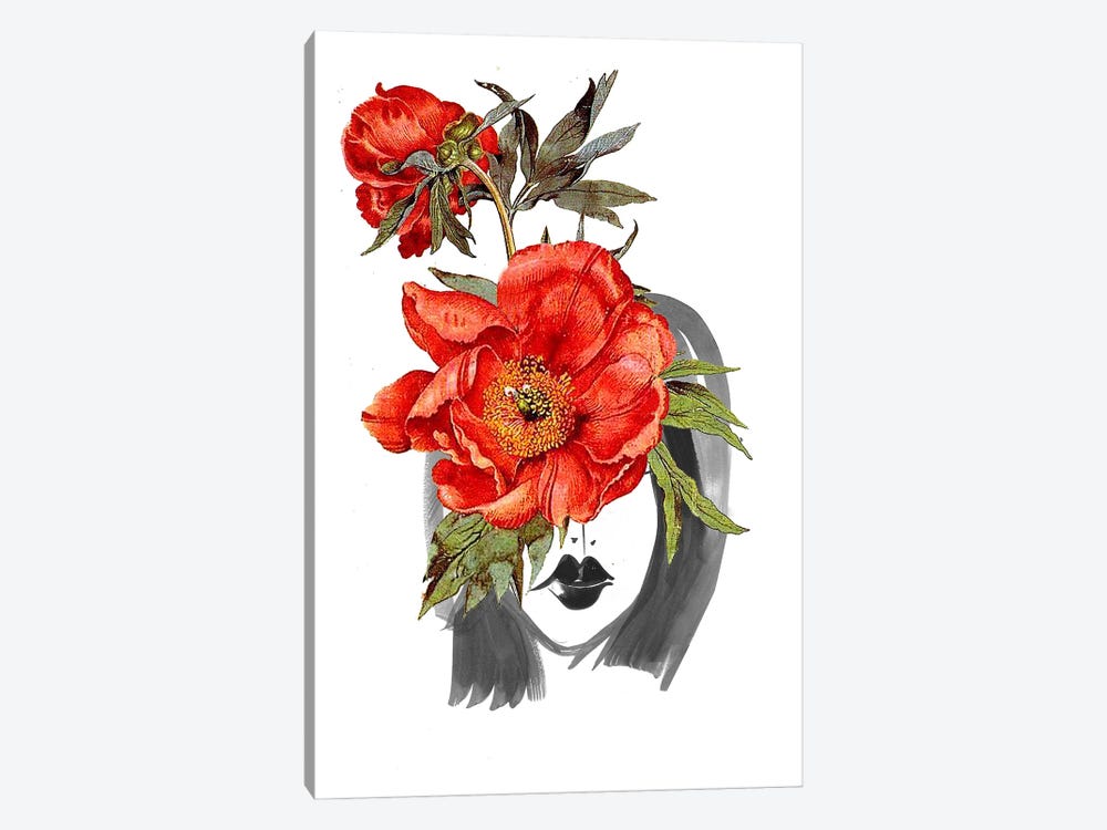 Look Through The Flower - Red by RococcoLA 1-piece Canvas Art