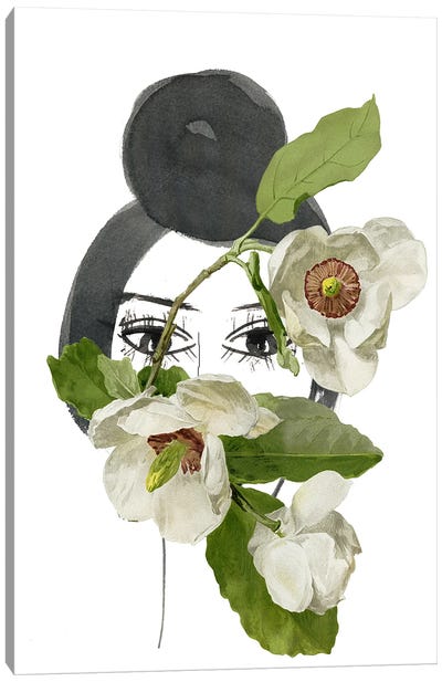 Look Through The Flower - White Canvas Art Print - RococcoLA