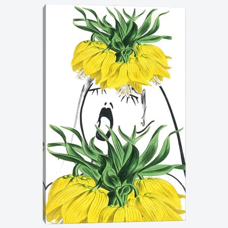 Look Through The Flower - Yellow Canvas Print #RLA60} by RococcoLA Canvas Artwork