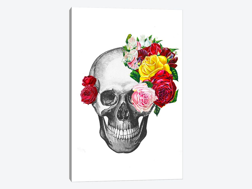 Skull With Roses by RococcoLA 1-piece Canvas Artwork
