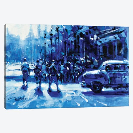 City On Blue Canvas Print #RLC111} by Richell Castellón Canvas Art