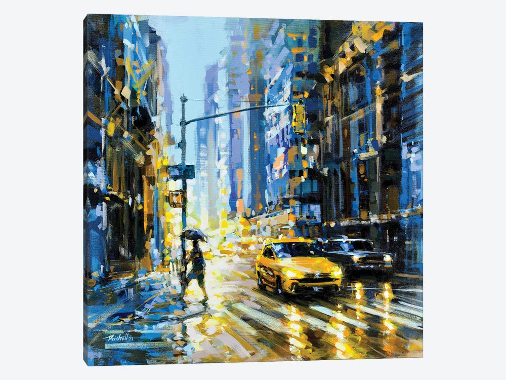 Taxi And People by Richell Castellón 1-piece Canvas Artwork