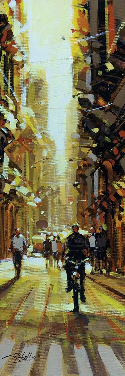 Riding by Richell Castellón multi panel art