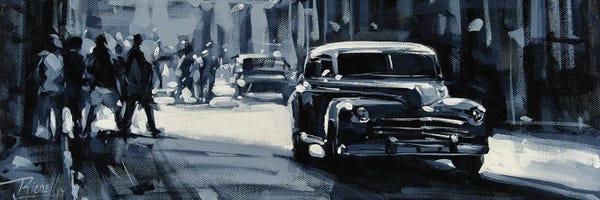 Richell Castellón: Gray Classic Car by Richell Castellón