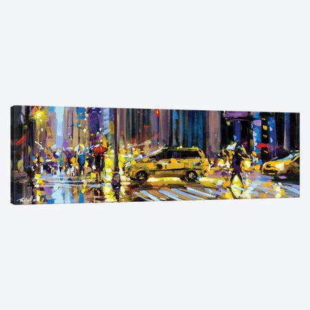 Taxi Ny Canvas Print #RLC121} by Richell Castellón Art Print