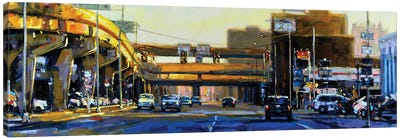 Sunrise And Bridge Canvas Art Print - Richell Castellón 