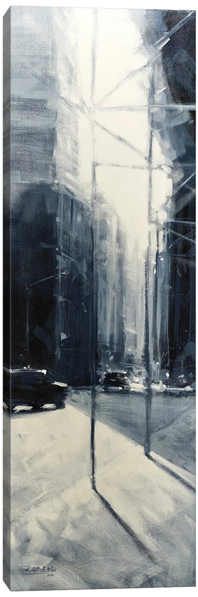 Noise Canvas Art Print - Black & White Cityscapes