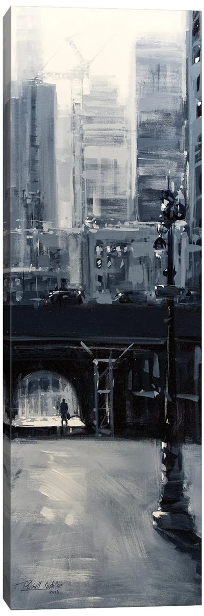 Alone In Ny Canvas Art Print - Black & White Cityscapes