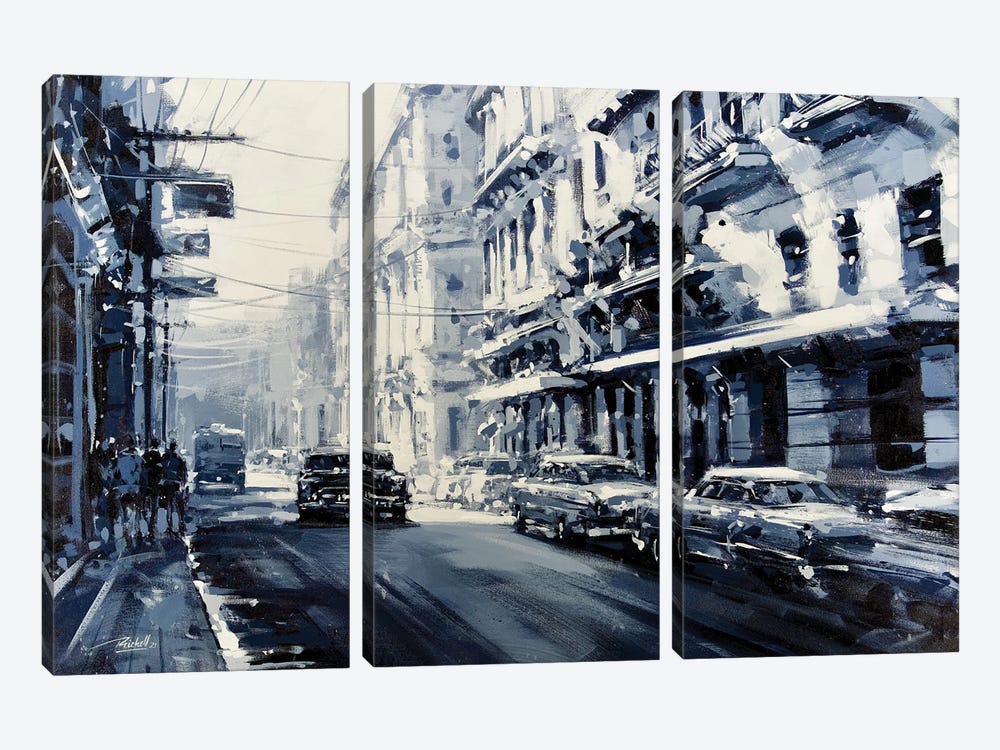 Gray City by Richell Castellón 3-piece Canvas Print