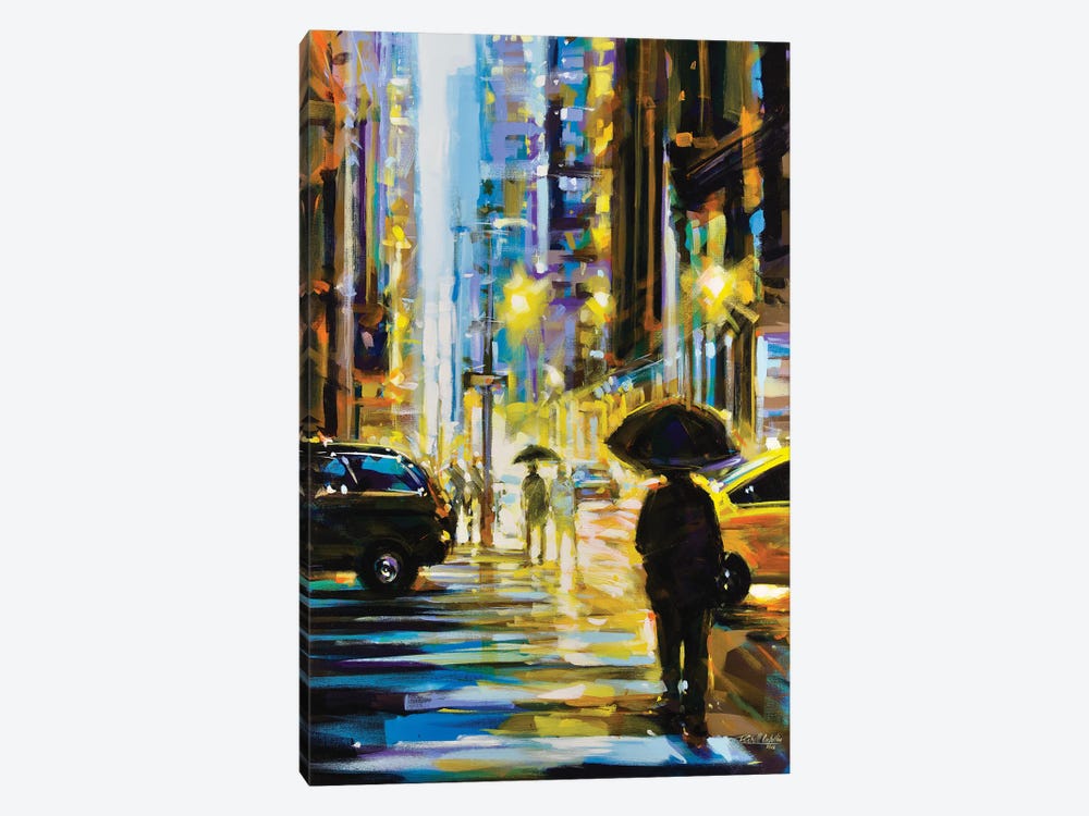 Car People And Rain by Richell Castellón 1-piece Canvas Wall Art