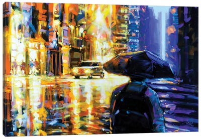Nyc Blue And Yellow Canvas Art Print - Richell Castellón 