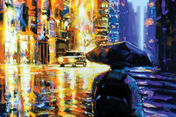 Richell Castellón: Nyc Blue And Yellow by Richell Castellón