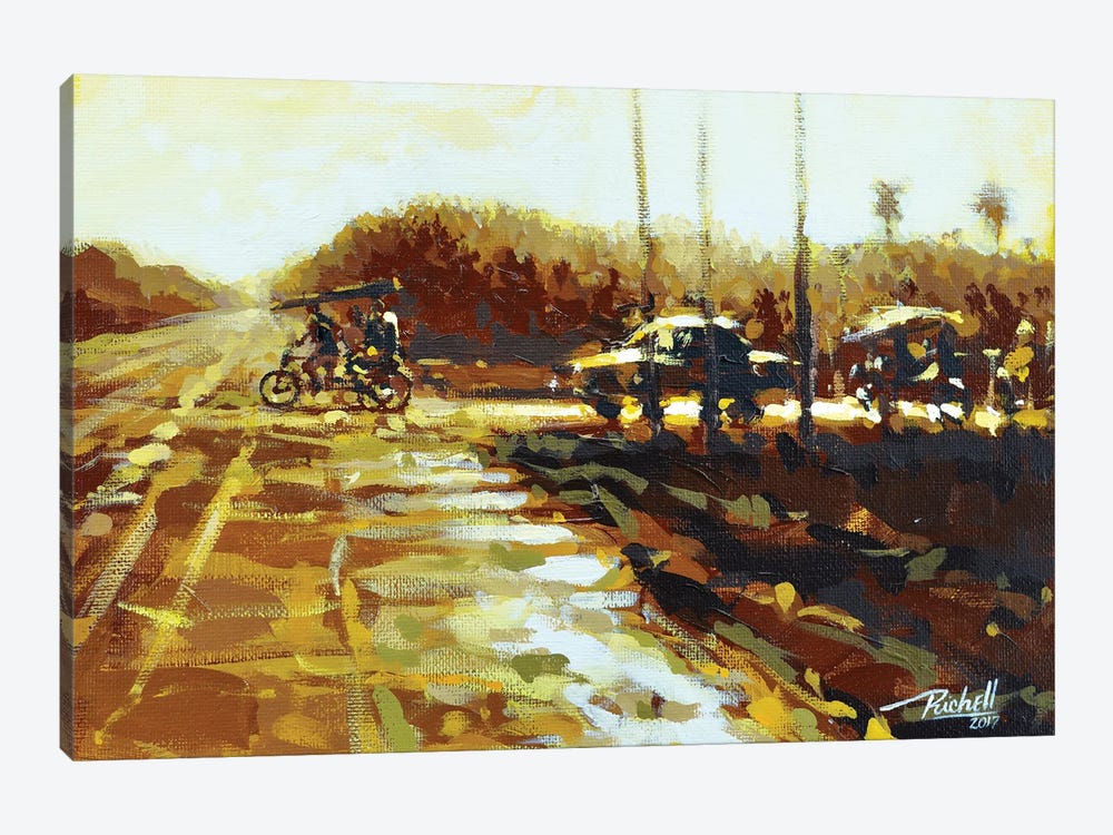Crossing Highway by Richell Castellón 1-piece Canvas Wall Art