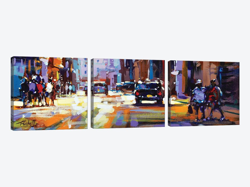 City I by Richell Castellón 3-piece Canvas Print