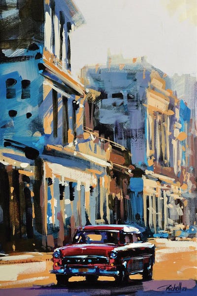 Chevy Sunset by Richell Castellón framed canvas print