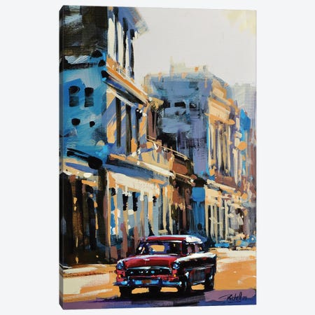 Chevy Sunset Canvas Print #RLC160} by Richell Castellón Canvas Art Print