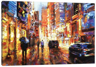NYC Lights Canvas Art Print - Richell Castellón 