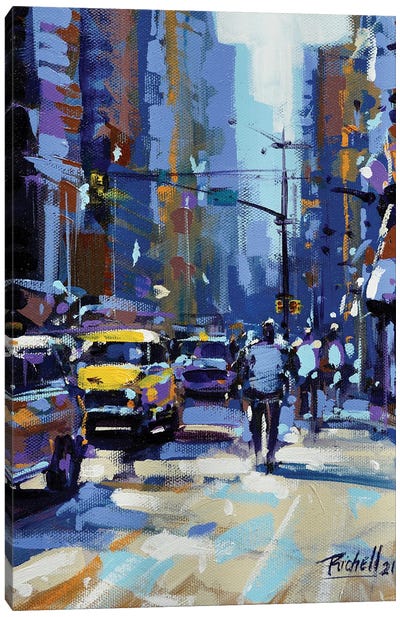 NYC And Cars Canvas Art Print - Richell Castellón 