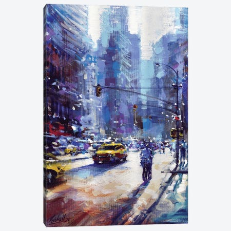 NYC Bicycle And Car Canvas Print #RLC202} by Richell Castellón Canvas Art