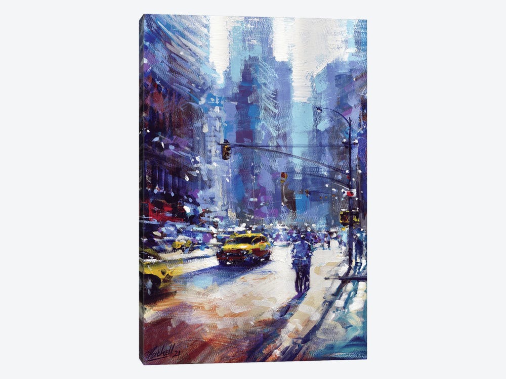 NYC Bicycle And Car by Richell Castellón 1-piece Canvas Artwork