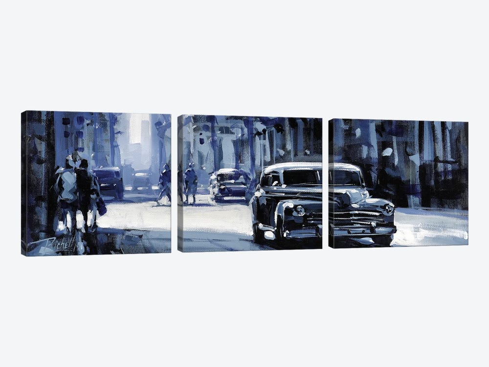 Gray Classic Car 1 by Richell Castellón 3-piece Canvas Print