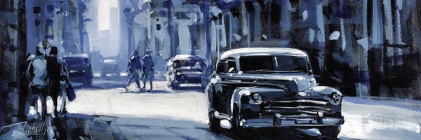 Richell Castellón: Gray Classic Car 1 by Richell Castellón