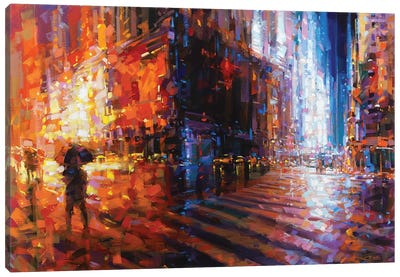 NYC LXX Canvas Art Print - Red Abstract Art