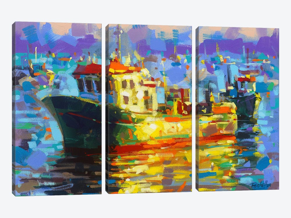 Boat 24 by Richell Castellón 3-piece Canvas Print