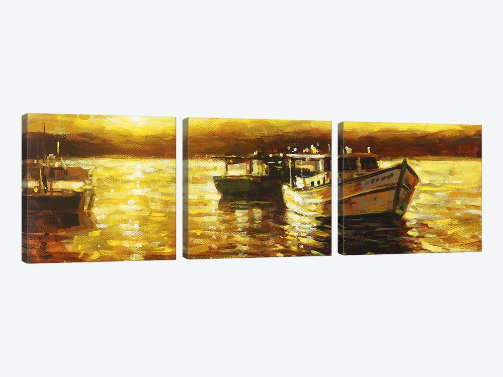 Boat 10 by Richell Castellón 3-piece Canvas Wall Art