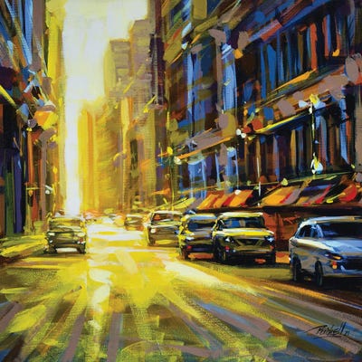 City XLVI by Richell Castellón framed canvas print