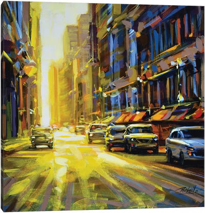 City XLVI Canvas Art Print - Intense Impressionism