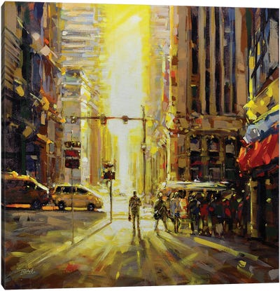 City LII Canvas Art Print - Intense Impressionism