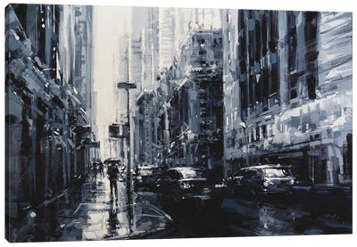 City LXXVII Canvas Art Print - Black & White Cityscapes