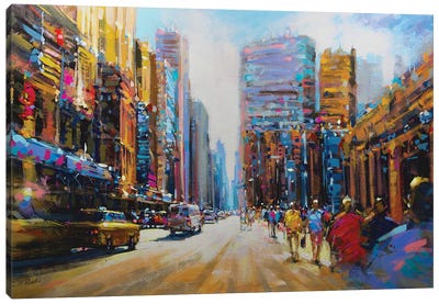 City LXXVIII Canvas Art Print - Strolls in the City