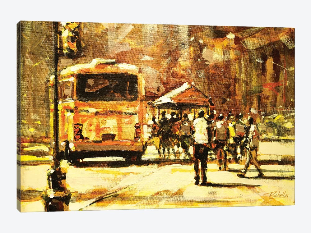 Bus Stop by Richell Castellón 1-piece Canvas Wall Art